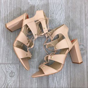 Vince Camuto Winola Studded Lace-Up Cage Heels